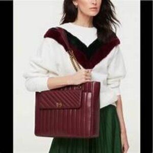 HENRI BENDEL 712 OXBLOOD EXTRA LARGE TOTE BAG